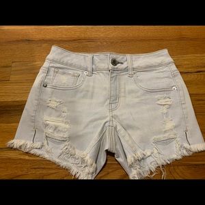 American Eagle Midi Light Wash Shorts